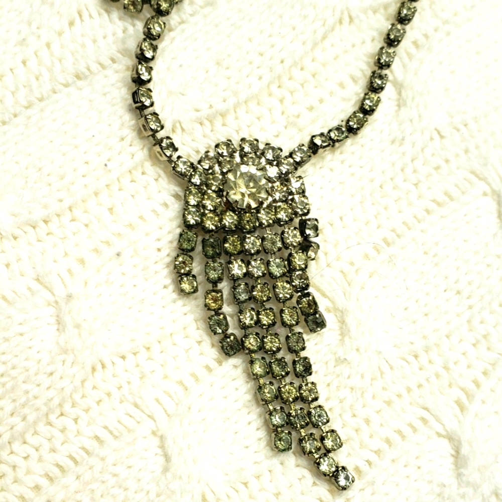 Vintagw Rhinestone Necklace Art Deco